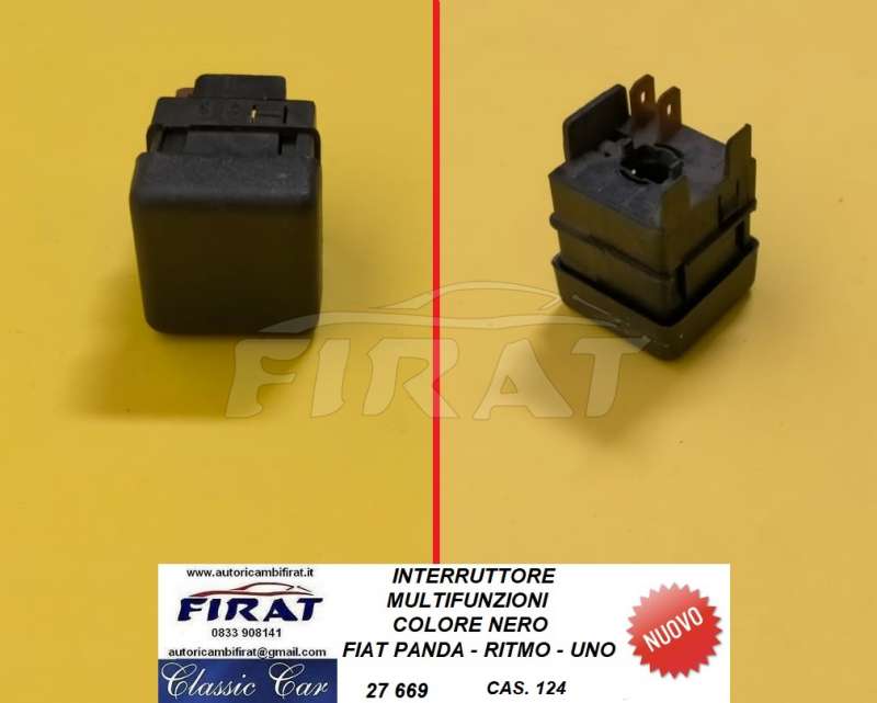 INTERRUTTORE MULTIFUNZIONI FIAT PANDA - RITMO - UNO NERO (669)